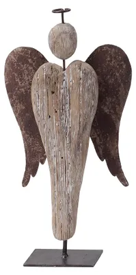 Productafbeelding van Clayre & Eef Decoratieve engel, bruin, hout