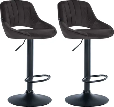 Produktbild von 2er Set Barhocker Milet Samt B schwarz