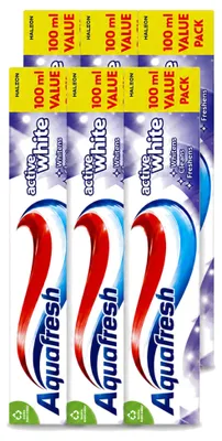 Produktbild von 6 x Aquafresh Whitening Zahncreme - Stralend weiße Zähne - 100 ml - Vorteilspackung - 6 Stücke
