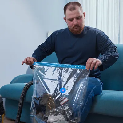 Image de Grands sacs de rangement sous vide, lot de 10, pour le voyage et la maison