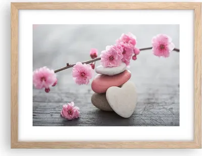 Produktbild von Gerahmtes Poster - Rahmen in heller Eiche - Yoga weiblich Blume Gesundheit - 40x30 cm - Wand Bild - Wanddeko - Wandbilder - Wandposter - Bilderrahmen - Bilder - Kunstdruck - Wandbild - P2NAA40x30-3178