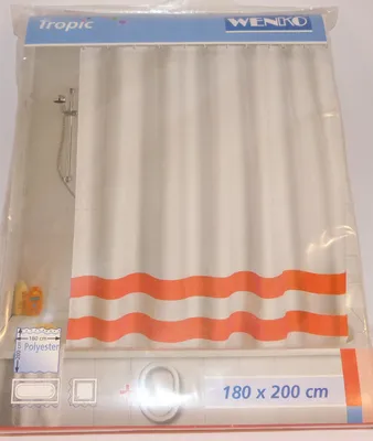 Produktbild von Wenko Duschvorhang Tropic orange 180 x 200 Bad Dusche Vorhang 19246100; 19246100