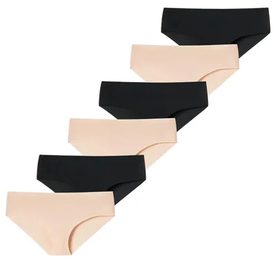 Produktbild von Schiesser Damen Panty Invisible Light 6-Pack schwarz,sand - Größe 34