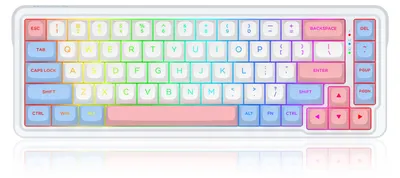 Obrázek produktu pro REDRAGON K709WBP-RGB-PRO NOVA, Bezdrátový, USB + RF Wireless + Bluetooth, Mechanický spínač, Bílá, Modrá