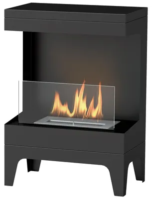 Produktbild von Freistehender Bioethanol-Kamin mit 0,9-Liter-Brenner und 3,3 Stunden Brenndauer, 38 x 22 x 54 cm, schwarz