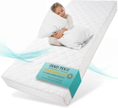 Produktbild von Kindermatratze 80x160 cm H3,  100 , Matratze für Kinderbett, Bezug waschbar, Optimale Matratze für Kinder, Bezug mit Klimafaser-Versteppung, P1440 ComfortPur