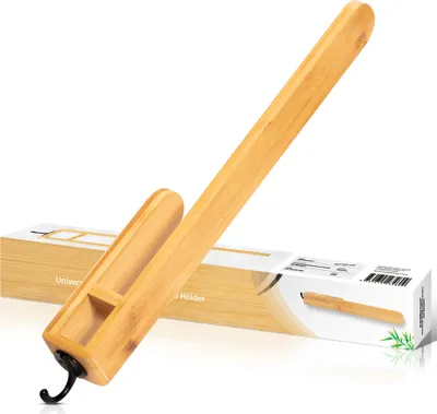 Immagine prodotto di Portasciugamani in legno senza foratura I Portasciugamani in bambù autoadesivo I Portasciugamani ospite portasciugamani I Portasciugamani cucina ganci per asciugamani ospite bagno
