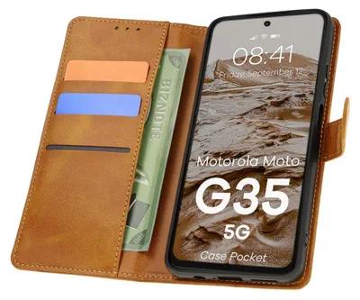 Produktbild von Bizon Case Pocket Motorola Moto G35 5G braun