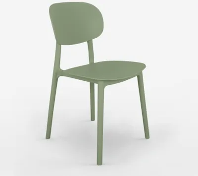 Immagine prodotto di Sedia design moderno in polipropilene per cucina sala da pranzo esterna Nantes - Verde scuro