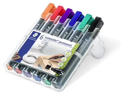 Produktbild von STAEDTLER Lumocolor 350 permanent Marker Keilspitze 6er-Set
