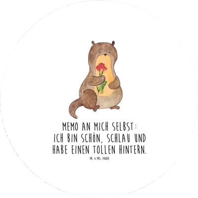 Produktbild von Mr. & Mrs. Panda magnet Otter Blumenstrauß - Weiß - Geschenk, whiteboardmagnet, Kühlschrankmagnet, Positiv, für fotos, Seeotter, Achtsamkeit, Selbstliebe, kühlschrank