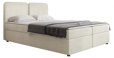 Produktbild von MIRJAN24 Boxspringbett mit zwei Bettkästen Boho, Schlafzimmer Ehebett, Doppelbett mit Topper (Farbe: Taro 01, Größe: 160x200 cm)