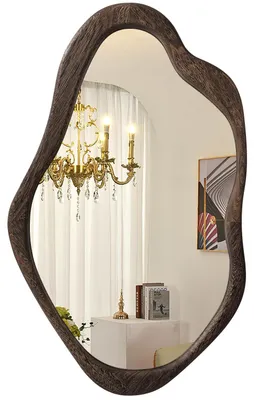 Obrázok produktu pre Oválny nástenný zrkadlo s osvetlením - 50 x 70 cm - Drevený rám