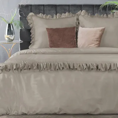 Produktbild von Eurofirany Bettwäschegarnitur Bettwäsche Satin VENUS 01G 220x200 cm 3 TLG SET: mit 2 Kissenbezüge 70x80 cm KAW