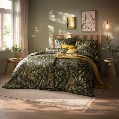 Produktbild von Estella Schweizer Premium Satin Bettwäsche Yara tanne 135x200 cm + 80x80 cm + 40x80 cm