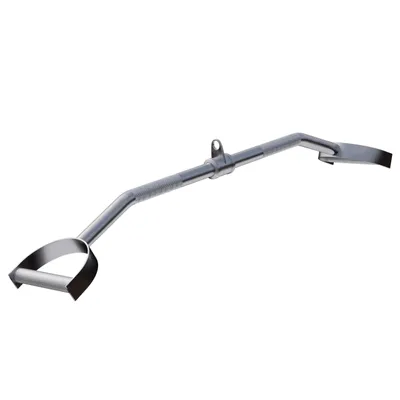 Produktbild von GORILLA SPORTS® Latzugstange - Hufgriff, mit Drehgelenk, 93 cm lang, bis 200 kg Belastbar, gerändelte Grifffläche, Rutschfest, Verchromt  - Kabelzuggriff, Bizeps Zugstange, Krafttraining