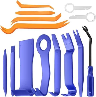 Image de Kit de 14 outils pour le démontage des panneaux de porte des voitures automatiques, outils de démontage pour voiture, porte, tableau de bord, panneau