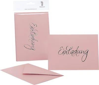 Immagine prodotto di Invito B6 alto doppio 5/5 rosa a coste con goffratura argento