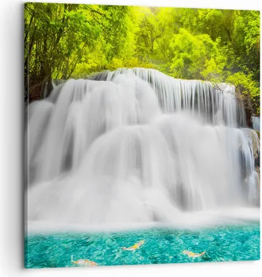 Produktbild von Bild auf Leinwand - Leinwandbild - Park natur landschaft - 60x60cm - Wand Bild - Wanddeko - Leinwanddruck - Bilder - Kunstdruck - Wanddekoration - Leinwand bilder - Wandkunst - AC60x60-2511