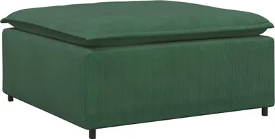 Zdjęcie produktu dla vidaXL Modułowy podnóżek do sofy ciemnozielony 100x100x48 cm
