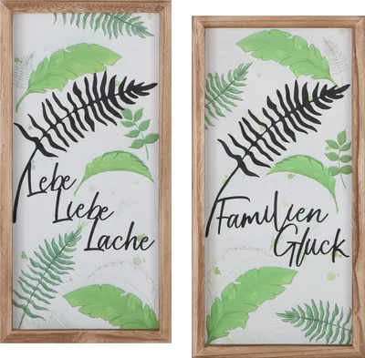 Image de Gilde Bild, rechteckig, "Blätterregen", Blattmotiv, Schriftzug, Holz, weiß, L. 3.5 cm, B. 30 cm, H. 60 cm 58109 4063387581094 2 Stück (2-fach sortiert)