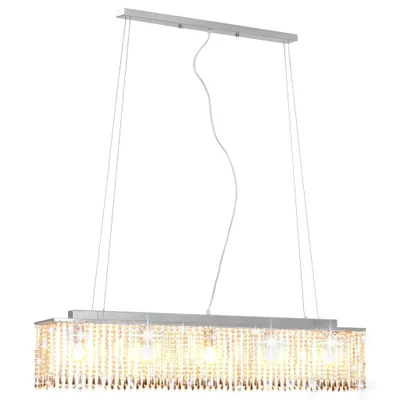 Image de Plafonnier avec perles de cristal Argenté 104 cm E14