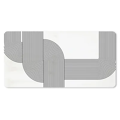 Produktbild von MuchoWow® Schreibtischunterlage Kunst - Schwarz - Weiß 80x40 cm - XXL Mauspad - Gaming Mauspad