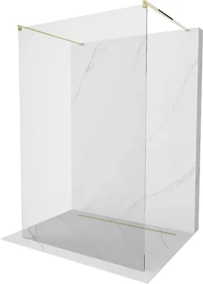 Produktbild von Mexen Kioto freistehende Duschwand 150 x 200 cm, Transparent 8 mm, Gold - 800-150-002-50-00