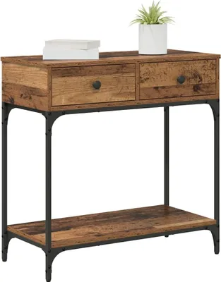 Obrázok produktu pre vidaXL Konzolový stolík s policou z recyklovaného dreva 75 x 34,5 x 75 cm, drevotrieska