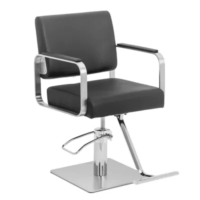 Produktbild von Expondo physa Friseurstuhl mit Fußstütze - 50 - 66 cm - 200 kg - schwarz/silbern