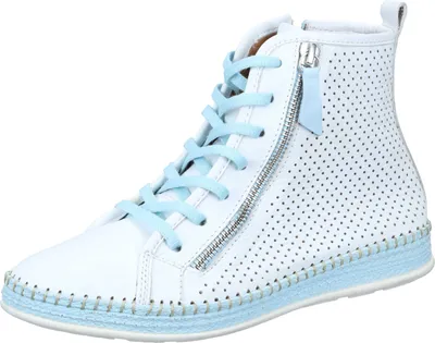 Produktbild von Manitu Damen Stiefelette Leder mit Lochmuster und Reißverschluss 990645, Größe:39 EU, Farbe:Weiß