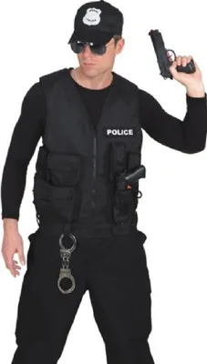 Produktbild von O7470 schwarz Herren Polizeiweste Police Weste