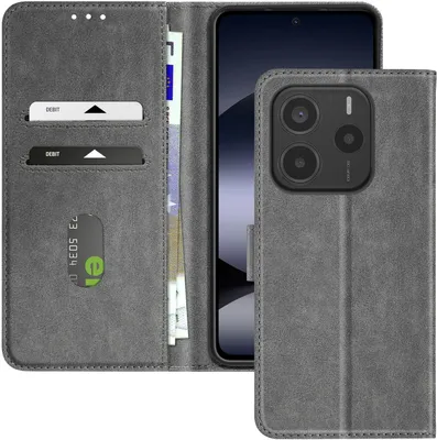 Produktbild von Avizar, Kunstlederetui mit Standfunktion Xiaomi Redmi Note 14 5G, Grau
