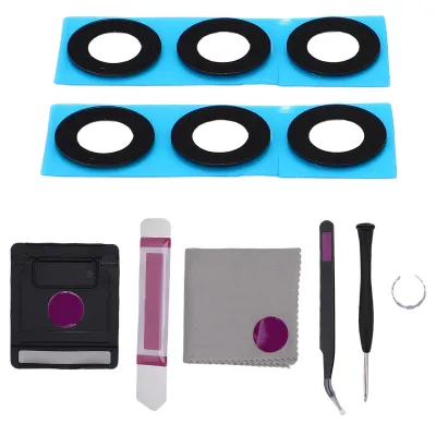 Produktbild von 2 Stück Rückkamera-Objektiv-Glas-Ersatz für Galaxy Z Fold 5 5G F946 Handy-Rückseite mit vorinstallierten Kleber-Reparatur-Werkzeugen