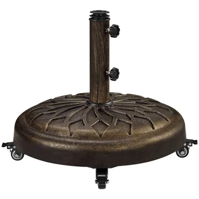 Produktbild von Yaheetech Sonnenschirmständer ø50,6 cm mit Rollen für Schirmstange von 34/38/48 mm, Bronze