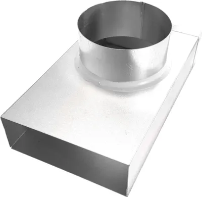 Produktbild von Flachkanal Endstück mit Muffe kurz 180 mm auf 100 mm
