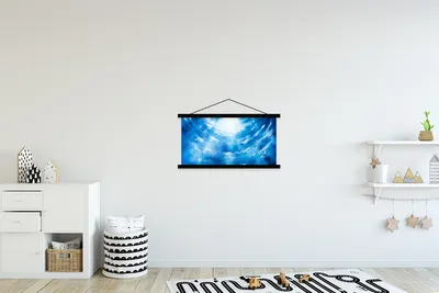 Produktbild von MuchoWow® Textilposter Wasser - Sonne - Meer 90x45 cm mit schwarzem Rahmen - Klemmleisten