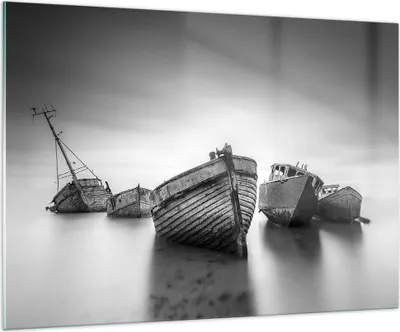 Produktbild von Bilder auf glas - Einteilig - £ódŸ Wrack Schiff - 100x70cm - Glasbilder - Wandbilder - Bilder - zum Aufhängen bereit - Wanddekoration aus Glas - Glas Bilder - Wandbild auf Glas - GAA100x70-4999