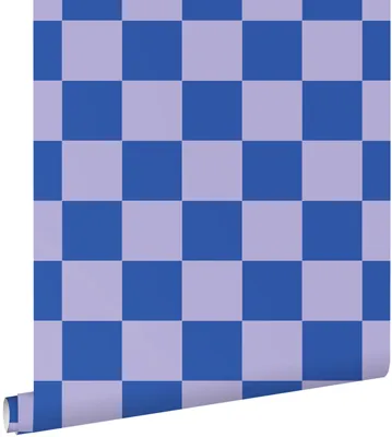 Immagine prodotto di ESTAhome carta da parati scacchi lilla e blu reale 53 cm x 10.05 m