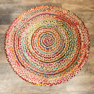 Imagen del producto de Alfombra Redonda de Yute y Algodón Reciclado - 120 cm