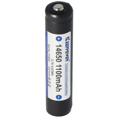 Produktbild von Keeppower 14650 1100mAh, 3,6V - 3,7V Li-Ion-Akku PCB geschützt, Abmessungen 67,45x14,15