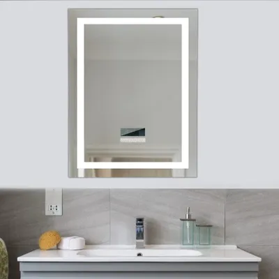 Image de Miroir de salle de bain LED avec anti-buée Bluetooth gradable 80 * 60 cm