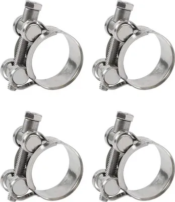 Zdjęcie produktu dla 4 szt. zacisków na klucze – zaciski typu slang – zakres zaciskania 26–28 mm – stal nierdzewna – zaciski na klucze