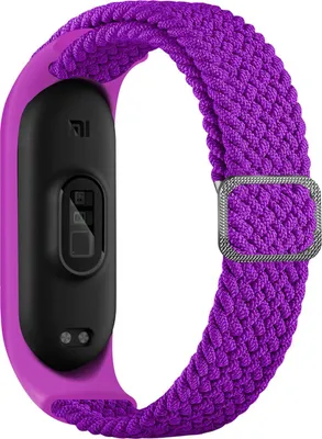 Immagine prodotto di Braccialetto di ricambio in tessuto compatibile con Xiaomi Mi Band 6 / 5 / 4 / 3 braccialetto in tessuto intrecciato viola