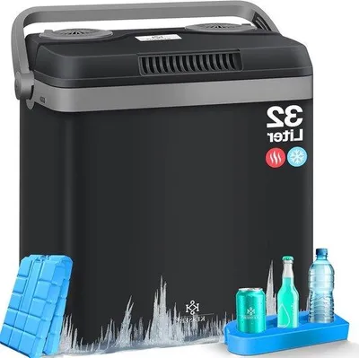 Imagen del producto de Nevera portátil - Mini refrigerador - Enfría bebidas - Enfría y calienta - 32 litros - Color antracita