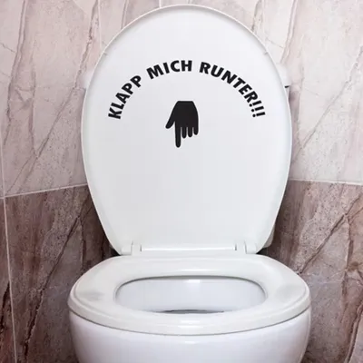 Produktbild von GKA WC-Deckel Aufkleber Toilettendeckel Tattoo selbstklebend Toilette Sitz Spruch - Klapp mich runter