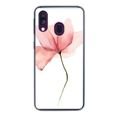 Produktbild von MuchoWow® Handyhülle Schutzhülle Hülle für Samsung Galaxy A40 Blumen - Aquarell - Rosa Silikon Softcase Handy Hülle - Handy-Tasche