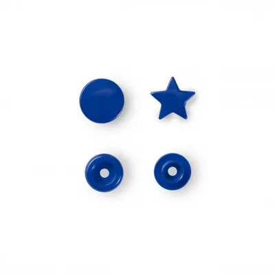 Produktbild von Prym 393216, Nieten-Druckknopf-Verschluss, Polyoxymethylen (POM), Blau, Matte, Stern (Form), 1,24 cm