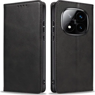 Produktbild von Handyhülle für Xiaomi Redmi Note 14 Pro 5G Kunstleder Flip Cover Hülle Handytasche Case Kartenfach Farbe: Schwarz