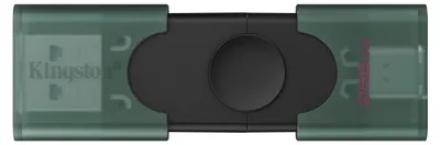 Produktbild von Kingston Technology DataTraveler DuoG2 USB-Stick 256 GB – USB Type-A & Type-C, USB 3.2 Gen 1, Schwarz/Grün
